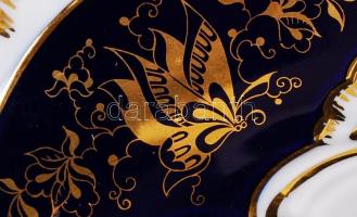 Zsolnay dekoratív süteményes készlet, kézzel festett, jelzett, hibátlan/ Zsolnay cake set