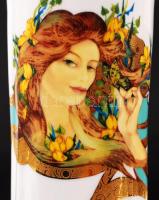 Hollóházi Faragó tálka és váza, kézzel festett, matricás, jelzett, hibátlan, 16×16 cm, m:22 cm