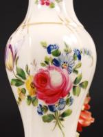 Dresden gyertyatartó, kisebb lepattanásokkal, kézzel festett, jelzett, négy ágú, m:35 cm