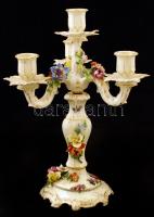 Dresden gyertyatartó, kisebb lepattanásokkal, kézzel festett, jelzett, négy ágú, m:35 cm