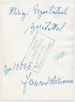 Jancsó Adrienne (1921-2006) színész, előadóművész aláírása az őt ábrázoló fotón