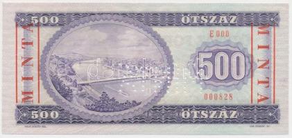 1980. 500Ft "MINTA" perforációval és felülnyomással "E 000 000828" sorozatszámma...