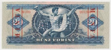 1969. 20Ft "MINTA" felülnyomással és perforációval "C000 - 001268" sorszámmal T:...
