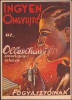 cca 1930 Olleschau szivarka papír kisplakát. s: Pámor / Cigarette paper poster 18x24 cm