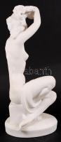 Herendi fésülködő akt, fehér mázas, jelzett (Lux Elek), hibátlan, foltos, m:34 cm