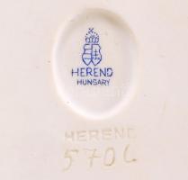 Herendi fésülködő akt, fehér mázas, jelzett (Lux Elek), hibátlan, foltos, m:34 cm