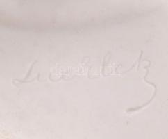 Herendi fésülködő akt, fehér mázas, jelzett (Lux Elek), hibátlan, foltos, m:34 cm