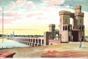 Cairo, Nile-Barrage, litho (Rb)