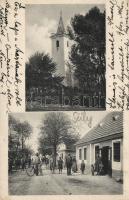 Süly, Sulany; Katolikus templom, Fő utca / church, main street (ragasztónyom / gluemark)