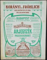 cca 1910 Korányi és Frölich redőnygyár képes árjegyzéke. Gazdagon illusztrált katalógus / Roll top catalogue with many pictures 14p. 31x23 cm