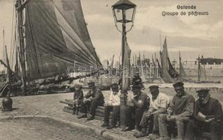 Ostend, fishermen, ships (gluemark)