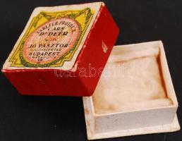 cca 1910 Bp. IX., Jó Pásztor gyógyszertár, gyógyszeres dobozka / Pharmacy pill box
