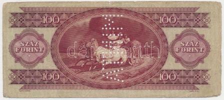1949. 100Ft "B197 036772" eredeti(?) függőleges "MINTA" perforációval felülnyomá...