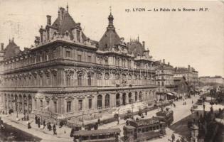 Lyon, Le Palais de la Bourse / palace, tram (small tear)