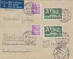 Airmail cover to Switzerland, Légi levél Svájcba