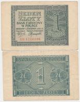 Lengyelország 1940. 1Zl (2x) T:III Poland 1940. 1 Zloty (2x) C:F