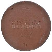 Istók János (1873-1972) 1948. "Kossuth Lajos" kerámia plakett (118mm) T:1-
Hungary 1948. &...