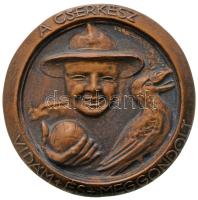 Nagy Árpád (1894-1959) / Dósa Sándor (?-1949) ~1933. "Cserkész Tízparancsolat - A Cserkész vidám és meggondolt" hátoldalon jelzett mázas terrakotta plakett sorozatának darabja (116mm) T:1- Hungary ~1933. "Ten Commandments for Scouts" commemorative ceramic plaque variety. Sign: Árpád Nagy / Sándor Dósa (116mm) C:AU