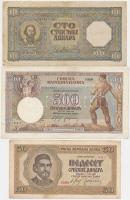 Szerbia 1919-1943. 10f-500D (5xklf) T:vegyes Serbia 1919-1943. 10 Filira - 500 Dinara (5xdiff) C:mixed