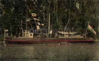 A Veszprém halászhajó a Balatonon / Hungarian fishing vessel