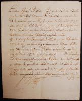 1785 II. József császár saját kézzel írt levele Johann Anton von Pergen gróf, államminiszter részére / 1785 Autograph signed letter of Emperor Joseph II. to his minister of state count Johann Anton von Pergen