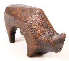 Andre Rhedey: Bika. Bronz, jelzett, m:10 cm, h:19 cm