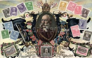 1848-1908 60 Jährige Regierungsjubiläum / Franz Joseph 60th anniversary of reign, set of Austrian stamps, Ottmar Zieher