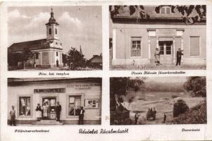 Rácalmás, Római katolikus templom, Kocsis Kálmán fűszerkereskedése, Földműves szövetkezet (fa)