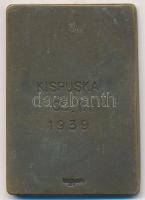 1939. "Műegyetemi Lövészegyesület / Kispuska CS. II." szögletes Br díjérem szign.: Szobosz...