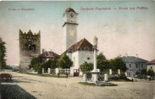 Poprád, Fő tér, Galló Ede üzlete / main square, shop, monument (fl)