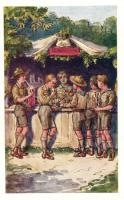 Foglalkozás után / After work; Hungarian scouts J.R.E. 8007