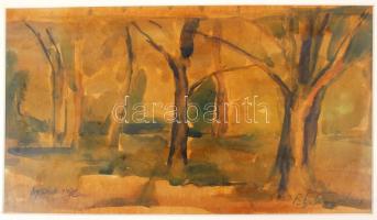 Fonyódi Kálmán (1936-): Part. Akvarell, papír, jelzett, paszpartuban, 23×41 cm