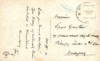 New Year, Italian art postcard 'Fortuna' No. 2285. romantic clown