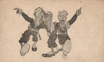 Drunk mariners, Japanese postcard Ga.