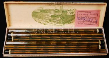 cca 1930 Schuler József R.T. "Faun" 12 db grafitceruza eredeti dobozában