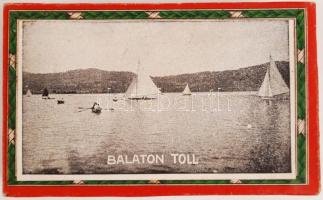 cca 1930 Schuler József R.T. "Balaton toll" teli tollhegy doboz