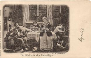 1899 'Die Rückkehr des Freiwilligen' / 'The voluntary return' Judaica s: M. Oppenheim (small tear)