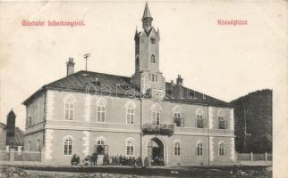 Libetbánya, Községháza; Holéczy Gusztáv kiadása / Town hall