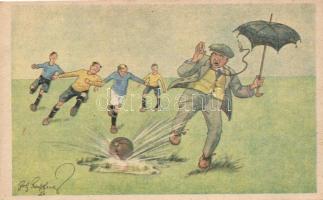 Football match, humour B.K.W.I. 400-4. s: Schönpflug