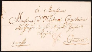 1753 Azonosítatlan, pesti tábornagy által aláírt levél Hübner kapitánynak, melyben kéri a komáromi é...