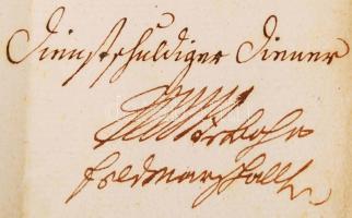 1753 Azonosítatlan, pesti tábornagy által aláírt levél Hübner kapitánynak, melyben kéri a komáromi é...