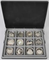 Németország 1993. "50 éves a Német Szövetségi Köztársaság" Ag emlékérem sorozat 22db érmével éremtartó dobozban a hozzátartozó sorszámozott tanúsítványaokkal (20g/0.999/40mm) T:PP Germany 1993. "50 years of Federal Republic of Germany" Ag medallion set with 22pcs of different medallions in box with certificates (20g/0.999/40mm) C:PP