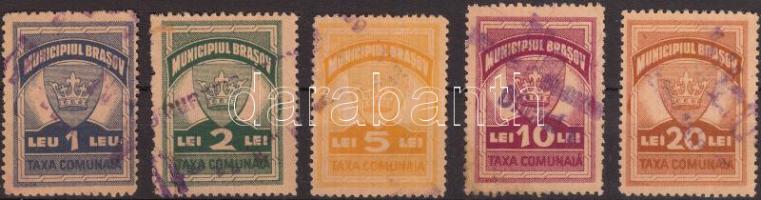 192(?) Brassó 5 db klf városi illetékbélyeg / Brasov 5 local fiscal stamps