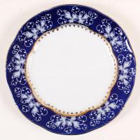 Zsolnay Pompadour mintás süteményes készlet, kézzel festett, jelzett, hibátlan/ Zsolnay cake set