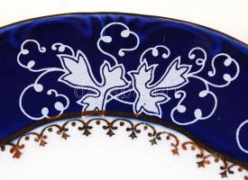 Zsolnay Pompadour mintás süteményes készlet, kézzel festett, jelzett, hibátlan/ Zsolnay cake set