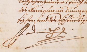 1655 III. Ferdinánd (1637-1657) császár saját kézzel aláírt német nyelvű levele /
1655 Autograph sig...