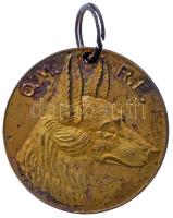 ~1930. "O.M.R.E (Országos Magyar Rendőrkutya Egyesület)" aranyozott bronz medál (40mm) T:2- Hungary ~1930. "Hungarian Police Dog Association" gold plated bronze medal (40mm) C:VF