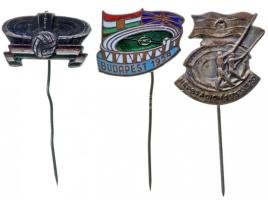 1953-1954. "Népstadion" + "Magyarország-Anglia mérkőzés" 3db klf zománcozott és lemez kitűző T:2,2- Hungary 1953-1954. 3pcs of various commemorative and sport pin C:XF,VF