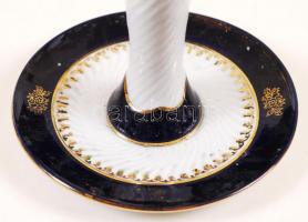 Zsolnay Pompadour mintás gyertyatartó, kézzel festett, jelzett, hibátlan, kopott, viaszos/ Zsolnay c...