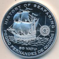 Vanuatu 2005. 50V Ag "A hajózás története - Pedro Fernandez de Quirós" T:PP
Vanuatu 2005. ...